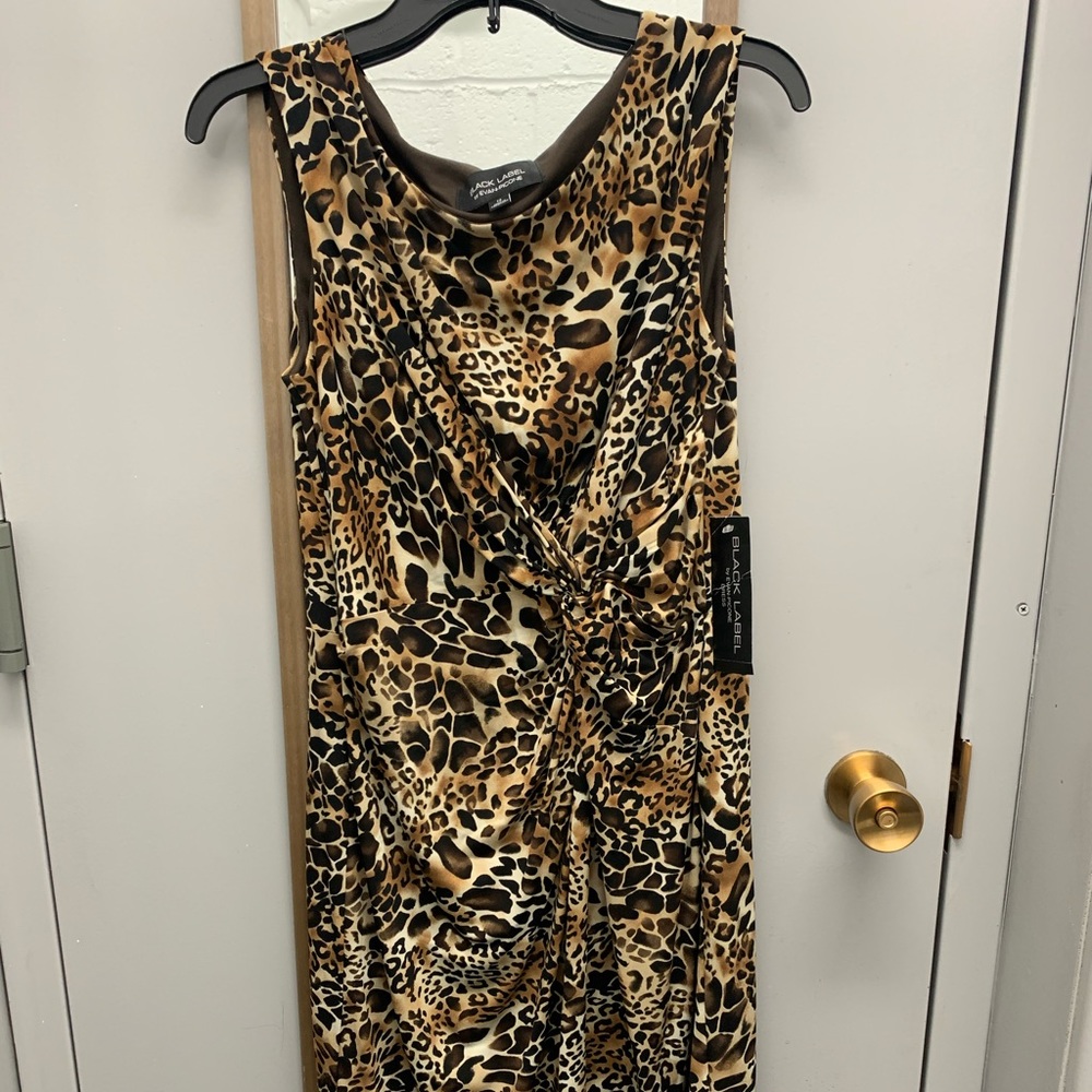 Black Label Leopard Print Dress Sz 12 NWT